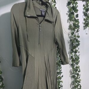 Chelsea & Theodore Forest Green Hooded Dress